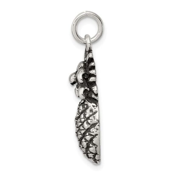 Sterling Silver Antiqued Pineapple Pendant - Picture 2 of 6